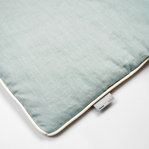 Oreiller plat réversible lin lavé vert