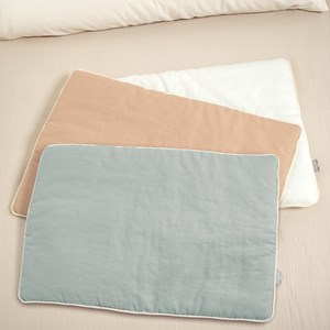 Oreiller plat réversible lin lavé vert