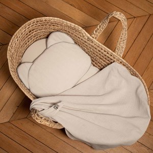 Oreiller bébé plat ourson gaze jeanne