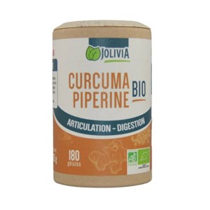 Curcuma et piperine bio 180 gélules végé