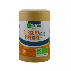 Curcuma et piperine bio 180 gélules végé