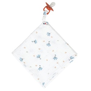 Lange doudou attache tétine, bleuet