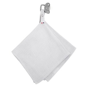 Lange doudou attache tétine gris clair