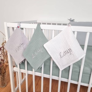 Doudou attache tétine gaze coton jeanne