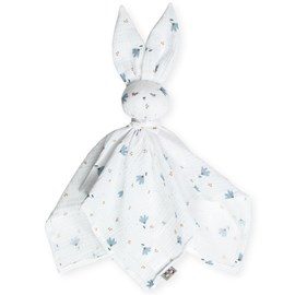 Doudou plat lapin  bleuet