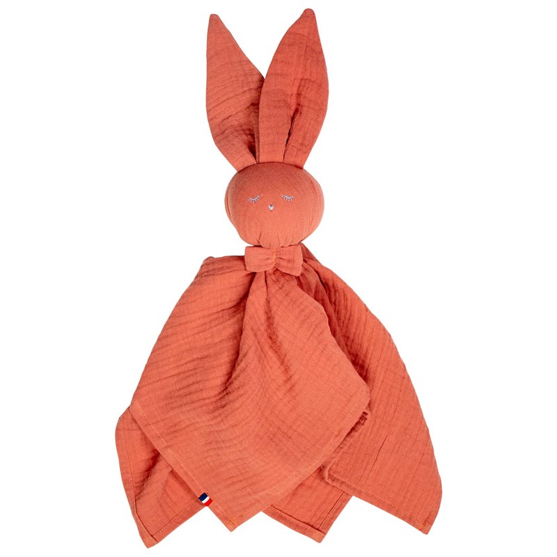 Doudou lapin en gaze de coton
