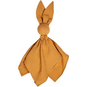 Doudou lapin en gaze de coton camel 50