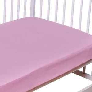 Drap-housse coton rose 60x120