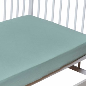 Drap-housse coton vert amande 70x140 cm