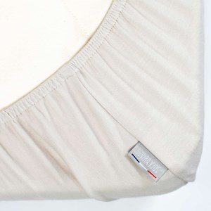 Drap housse en coton jersey beige 60x120