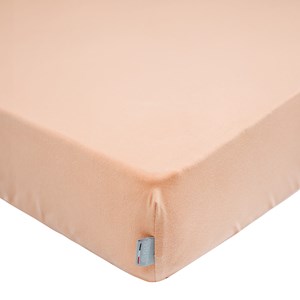 Drap housse coton jersey uni pêche