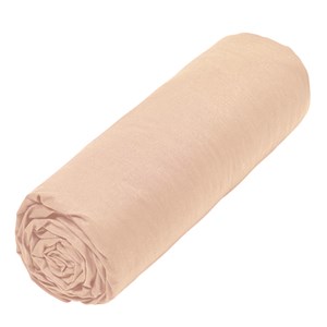 Drap housse en coton jersey pêche