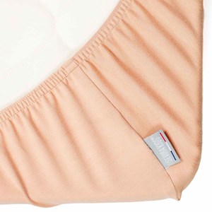 Drap housse en coton jersey pêche
