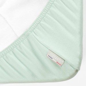 Drap housse en coton jersey vert amande