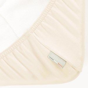 Drap housse en coton jersey écru 60x120