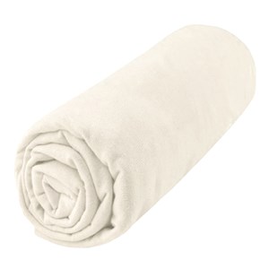 Drap housse en coton jersey écru 90x190