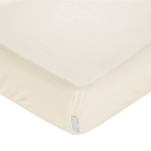 Drap housse en coton jersey écru 90x190