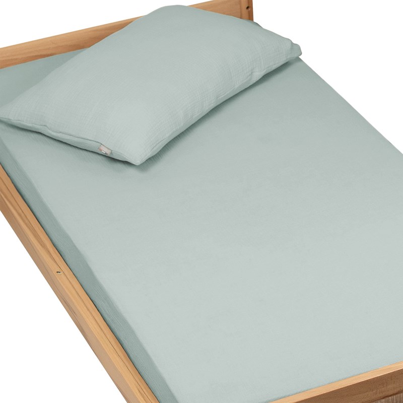 Drap housse gaze de coton uni - 60x120