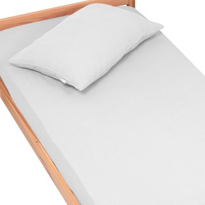 Drap housse en gaze de coton gris 60x120