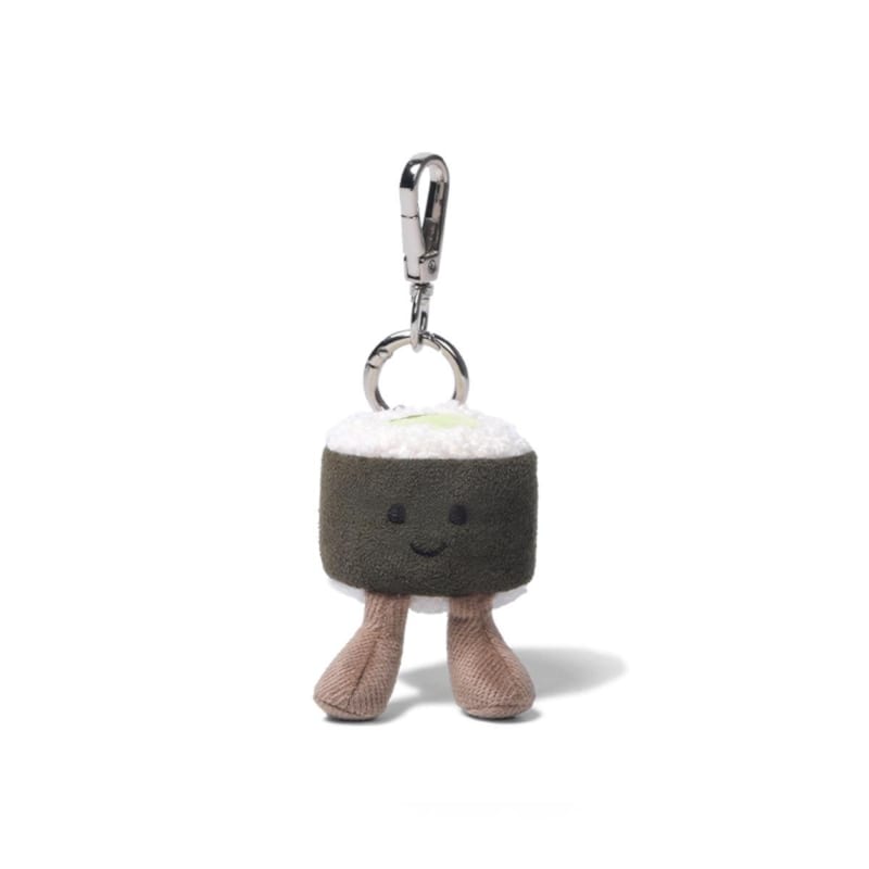 Peluche cucumber sushi roll bag charm