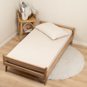 Drap housse en gaze de coton beige