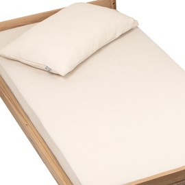 Drap housse en gaze de coton beige