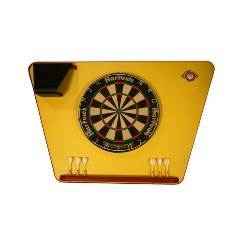 Cible et support de fléchettes traditionnel jaune stella