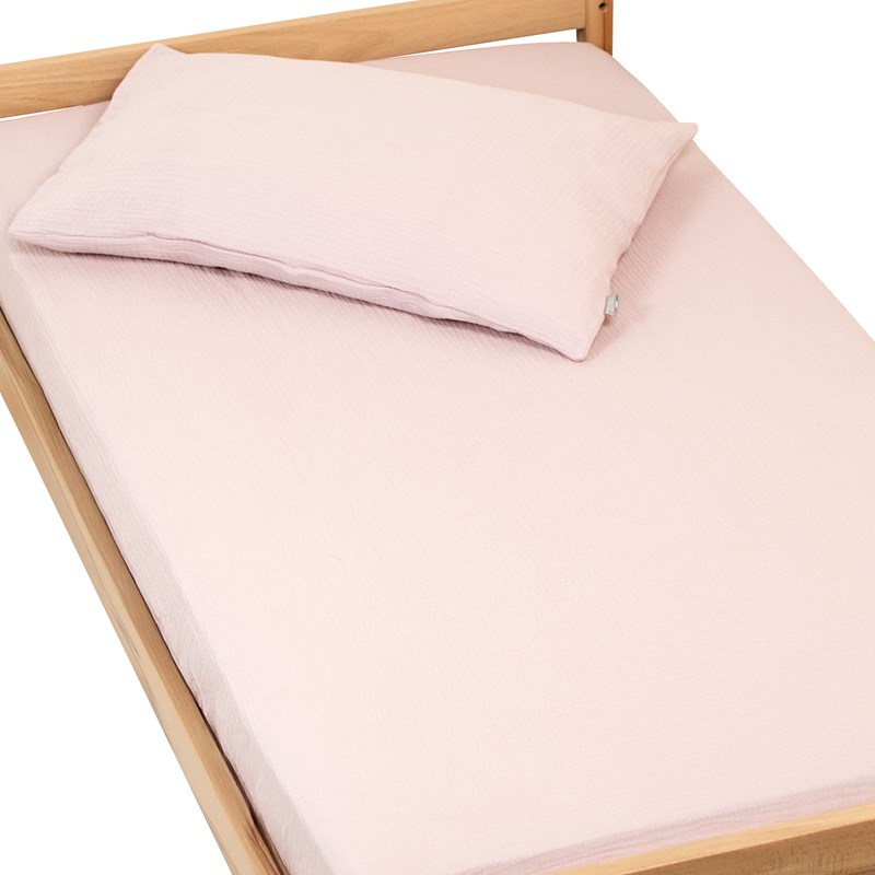 Drap housse gaze de coton uni - 60x120