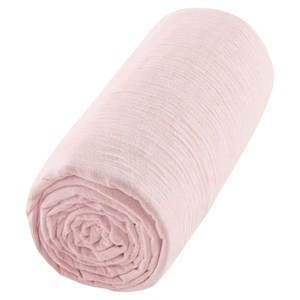 Drap housse en gaze de coton vieux rose