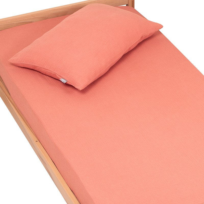 Sevira Kids - Drap housse gaze de coton uni - 60x120