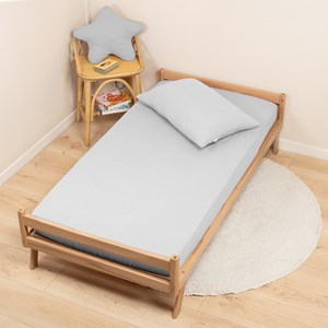 Drap housse en gaze de coton gris