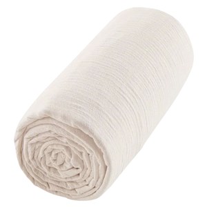Drap housse gaze de coton uni beige