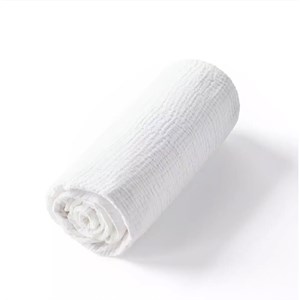Drap housse en gaze de coton blanc