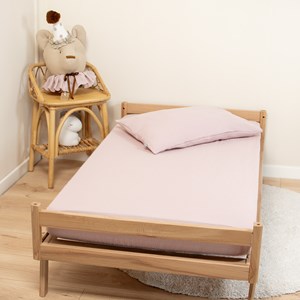 Drap housse en gaze de coton vieux rose