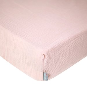 Drap housse en gaze de coton vieux rose