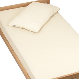 Drap housse en gaze de coton écru