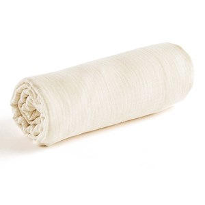 Drap housse gaze de coton uni écru