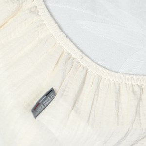 Drap housse gaze de coton uni écru