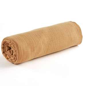 Drap housse en gaze de coton camel