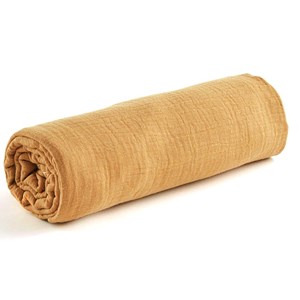 Drap housse en gaze de coton camel