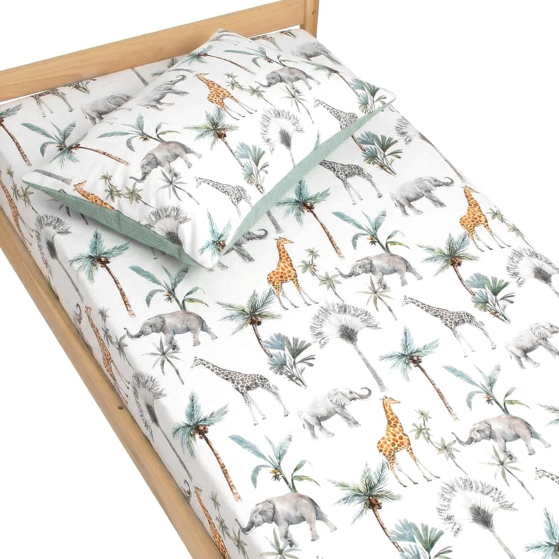 Drap-housse satin coton safari -