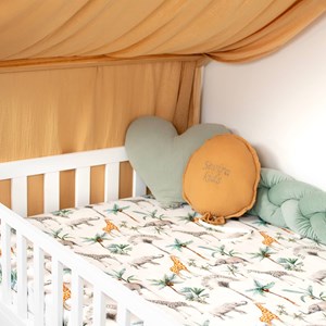 Drap-housse satin coton safari vert de