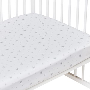Drap-housse coton stella blanc 60x120