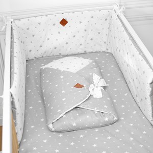 Drap-housse coton stella gris 60x120