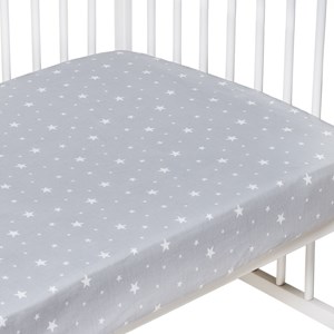 Drap-housse coton stella gris 60x120