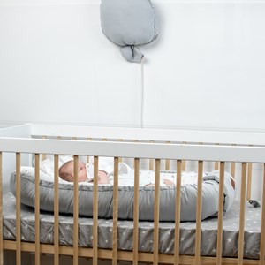 Drap-housse coton stella gris 70x140 cm