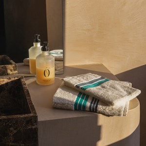 Drap de bain - ecru&nbsp;menthe
