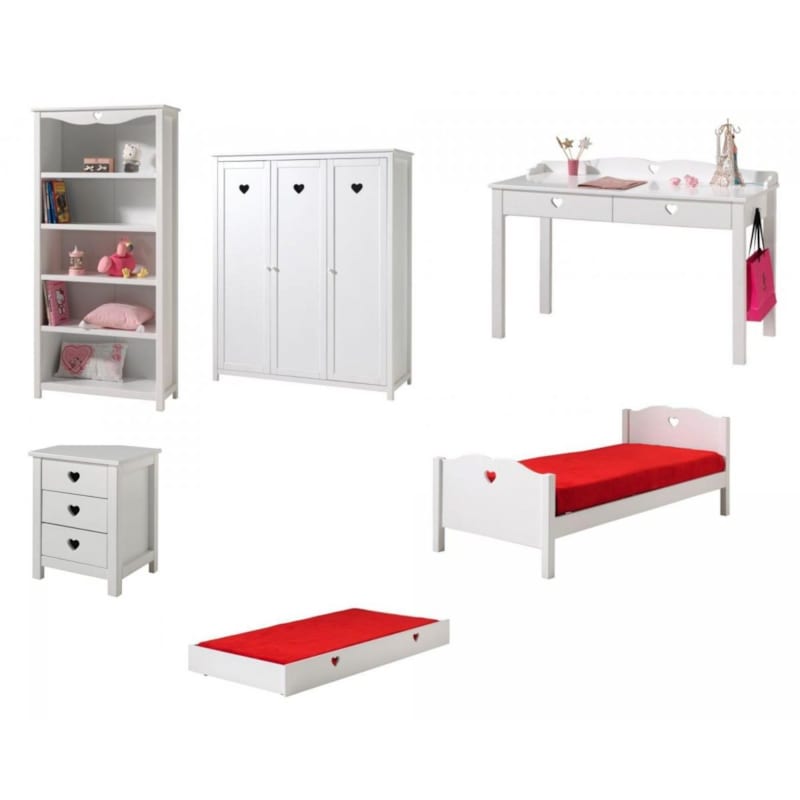 Ensemble meubles amori lit gigogne avec grande armoire