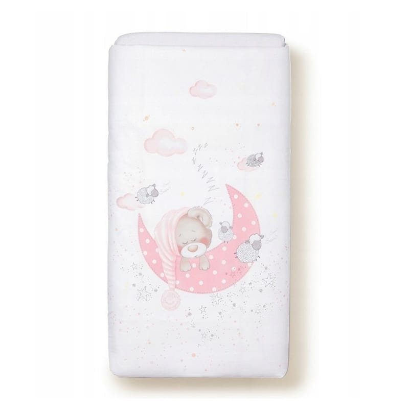 Parure lit bébé amovible bear sleeping - rose