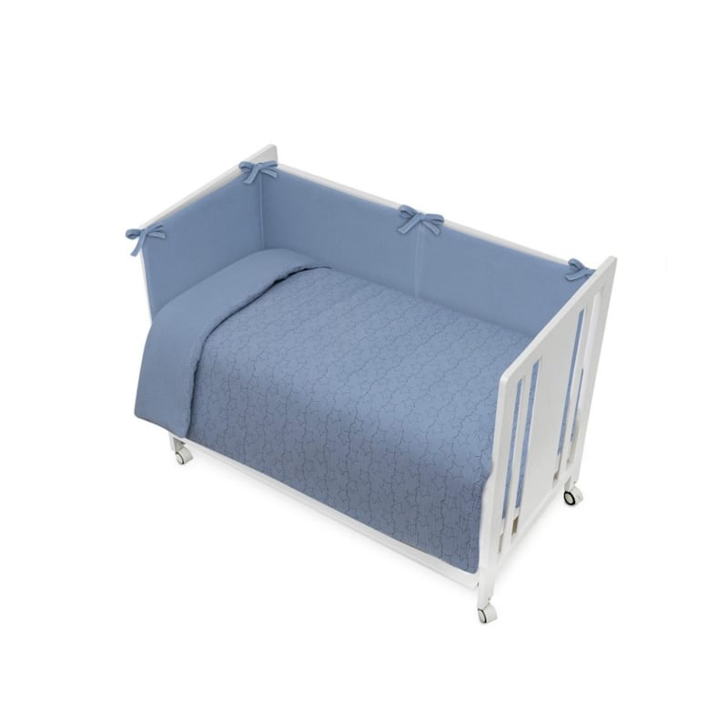 Parure de lit 2 pcs. Cotton musseline estrellas bleu foncé